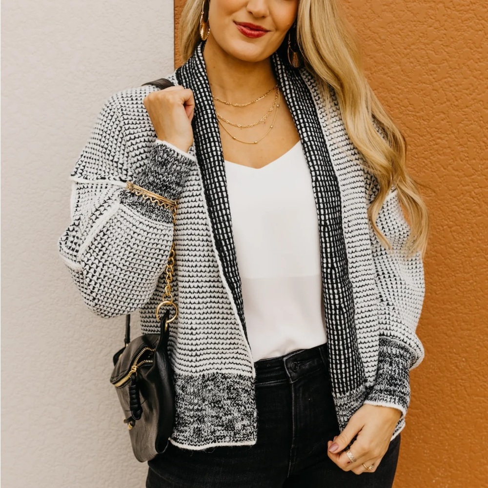 Anton Open Front Waffle Cardigan